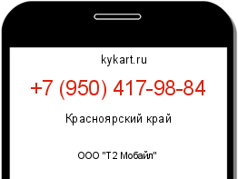 Информация о номере телефона +7 (950) 417-98-84: регион, оператор