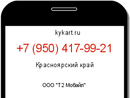 Информация о номере телефона +7 (950) 417-99-21: регион, оператор