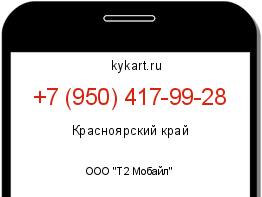 Информация о номере телефона +7 (950) 417-99-28: регион, оператор