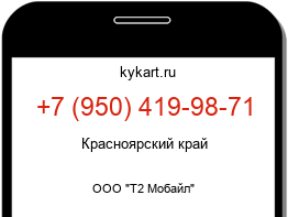 Информация о номере телефона +7 (950) 419-98-71: регион, оператор