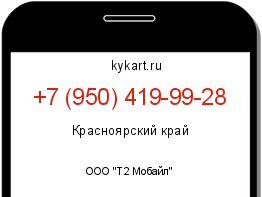 Информация о номере телефона +7 (950) 419-99-28: регион, оператор