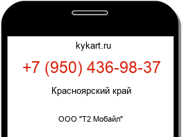 Информация о номере телефона +7 (950) 436-98-37: регион, оператор