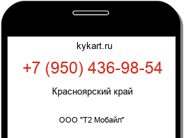 Информация о номере телефона +7 (950) 436-98-54: регион, оператор