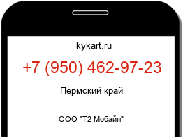 Информация о номере телефона +7 (950) 462-97-23: регион, оператор