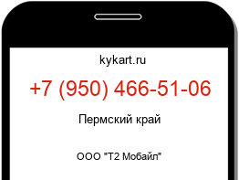 Информация о номере телефона +7 (950) 466-51-06: регион, оператор