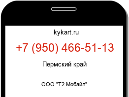 Информация о номере телефона +7 (950) 466-51-13: регион, оператор