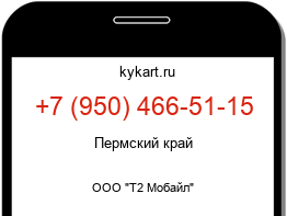 Информация о номере телефона +7 (950) 466-51-15: регион, оператор