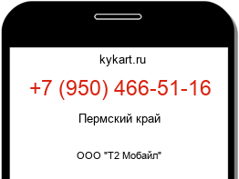 Информация о номере телефона +7 (950) 466-51-16: регион, оператор