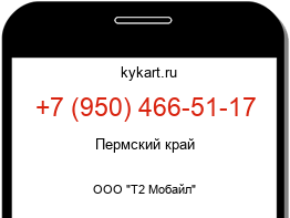 Информация о номере телефона +7 (950) 466-51-17: регион, оператор