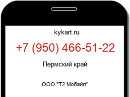 Информация о номере телефона +7 (950) 466-51-22: регион, оператор