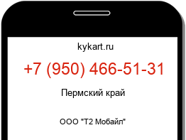 Информация о номере телефона +7 (950) 466-51-31: регион, оператор