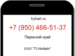 Информация о номере телефона +7 (950) 466-51-37: регион, оператор