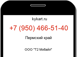 Информация о номере телефона +7 (950) 466-51-40: регион, оператор