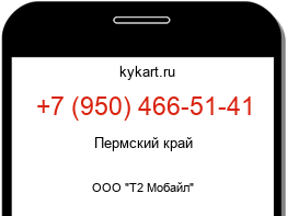 Информация о номере телефона +7 (950) 466-51-41: регион, оператор