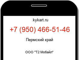 Информация о номере телефона +7 (950) 466-51-46: регион, оператор