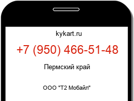 Информация о номере телефона +7 (950) 466-51-48: регион, оператор