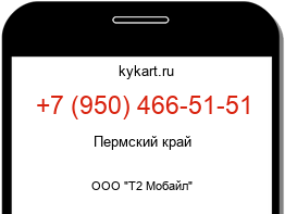Информация о номере телефона +7 (950) 466-51-51: регион, оператор