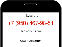 Информация о номере телефона +7 (950) 467-98-51: регион, оператор