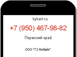 Информация о номере телефона +7 (950) 467-98-82: регион, оператор