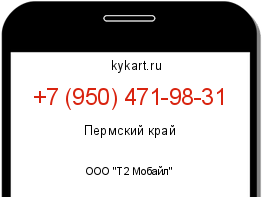 Информация о номере телефона +7 (950) 471-98-31: регион, оператор