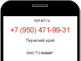 Информация о номере телефона +7 (950) 471-99-31: регион, оператор