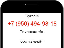 Информация о номере телефона +7 (950) 494-98-18: регион, оператор