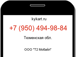 Информация о номере телефона +7 (950) 494-98-84: регион, оператор