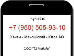Информация о номере телефона +7 (950) 505-93-10: регион, оператор