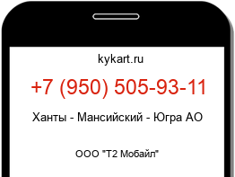 Информация о номере телефона +7 (950) 505-93-11: регион, оператор