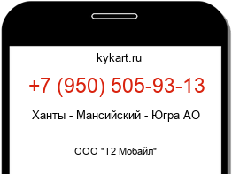 Информация о номере телефона +7 (950) 505-93-13: регион, оператор