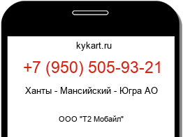 Информация о номере телефона +7 (950) 505-93-21: регион, оператор