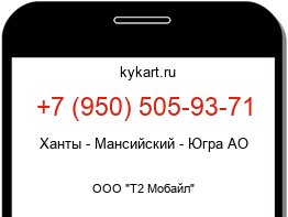 Информация о номере телефона +7 (950) 505-93-71: регион, оператор