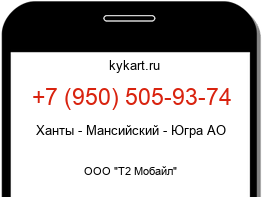 Информация о номере телефона +7 (950) 505-93-74: регион, оператор