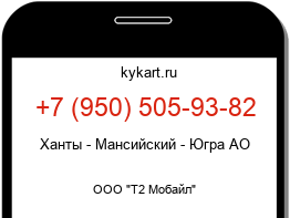 Информация о номере телефона +7 (950) 505-93-82: регион, оператор