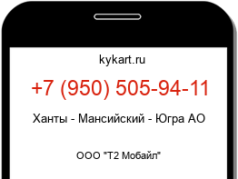 Информация о номере телефона +7 (950) 505-94-11: регион, оператор