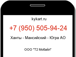 Информация о номере телефона +7 (950) 505-94-24: регион, оператор