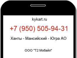 Информация о номере телефона +7 (950) 505-94-31: регион, оператор