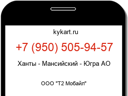 Информация о номере телефона +7 (950) 505-94-57: регион, оператор