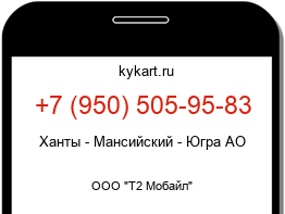 Информация о номере телефона +7 (950) 505-95-83: регион, оператор
