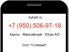Информация о номере телефона +7 (950) 506-97-18: регион, оператор
