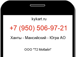 Информация о номере телефона +7 (950) 506-97-21: регион, оператор