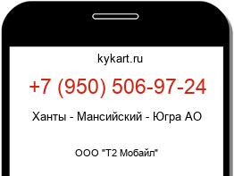 Информация о номере телефона +7 (950) 506-97-24: регион, оператор