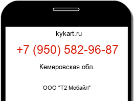 Информация о номере телефона +7 (950) 582-96-87: регион, оператор