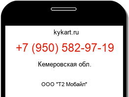Информация о номере телефона +7 (950) 582-97-19: регион, оператор