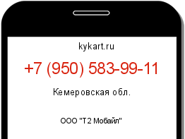 Информация о номере телефона +7 (950) 583-99-11: регион, оператор