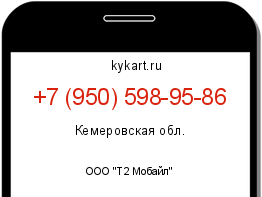Информация о номере телефона +7 (950) 598-95-86: регион, оператор