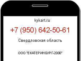Информация о номере телефона +7 (950) 642-50-61: регион, оператор