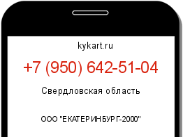 Информация о номере телефона +7 (950) 642-51-04: регион, оператор