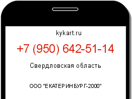 Информация о номере телефона +7 (950) 642-51-14: регион, оператор