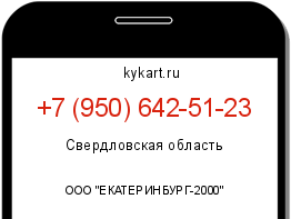 Информация о номере телефона +7 (950) 642-51-23: регион, оператор